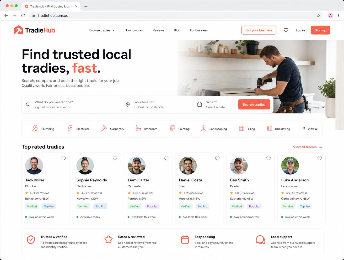 She Connects Trades website designed by Aria Studios